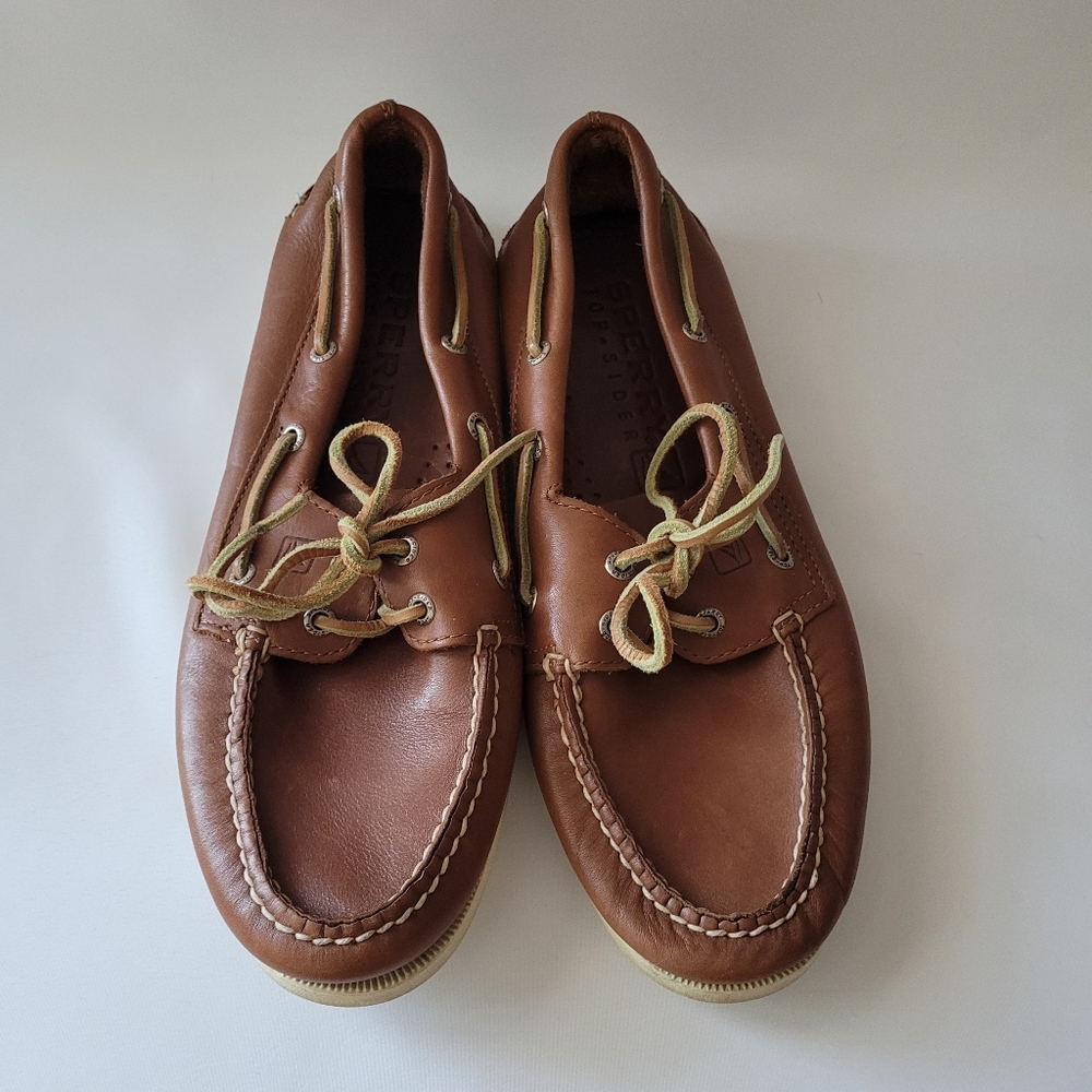 Sperry Men's Tan Leather Boat Shoes Size US 10.5M